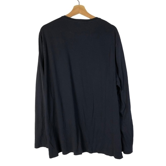 Lacoste Navy Blue V-Neck Logo Pima Cotton Long Sleeve T-Shirt S - Picture 2 of 3